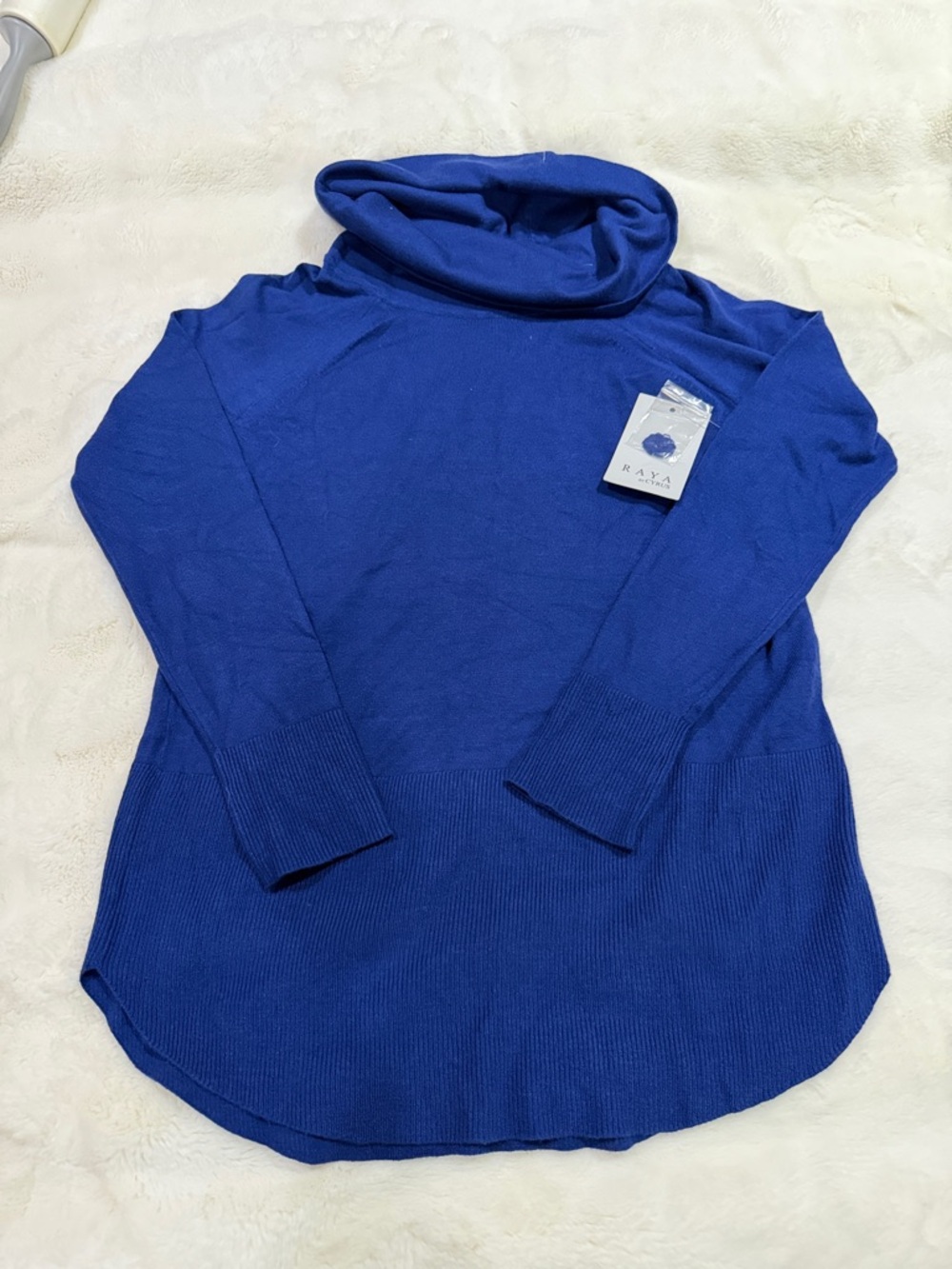 Cowl Neck Sweater - Cobalt Blue